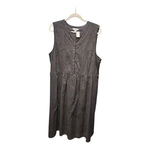 Croft & Barrow Charcoal Embroidered Midi Dress